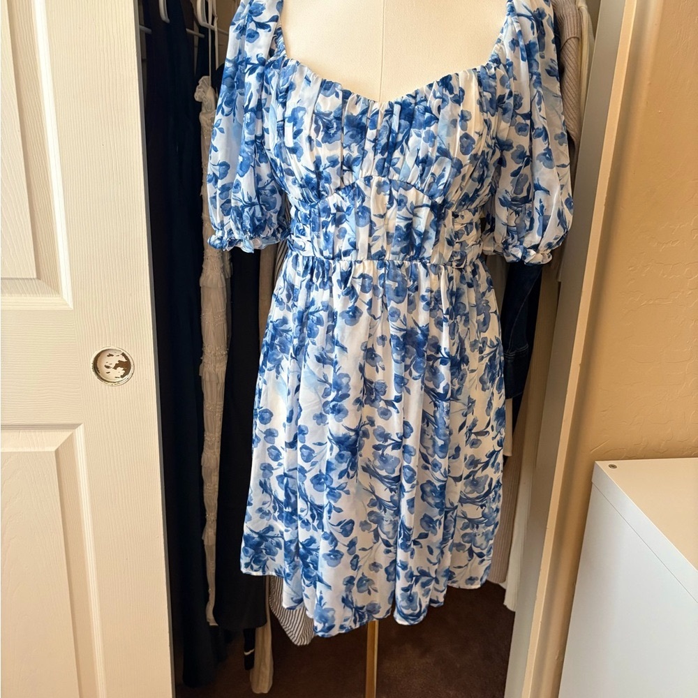 Abercrombie & Fitch Blue and White Floral Mini Dress